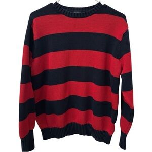 John Galt (Brandy Melville) Red & Navy Blue Striped Crewneck Sweater OS